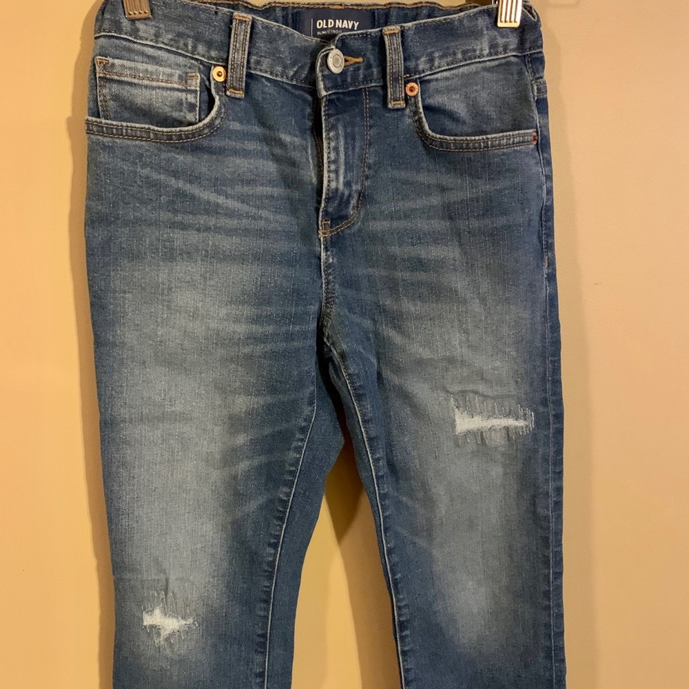 Old navy blue denim pants. Size 10